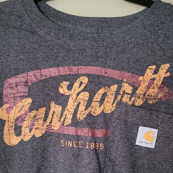 Carhartt Men's Charcoal Long Sleeve Tee Size Medium - Picture 2 of 9